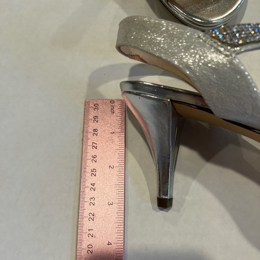 Naya Touch of Nina Woman’s Silver Heels Rhinestone/Crystal Embellished Strap - Picture 13 of 13